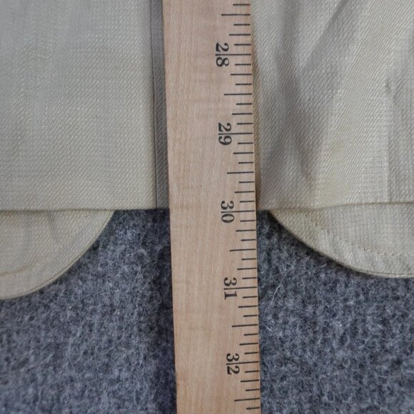 Faconnable Sport Coat 40R Beige Solid 100% Linen 3 Button Half Lined - Picture 6 of 11